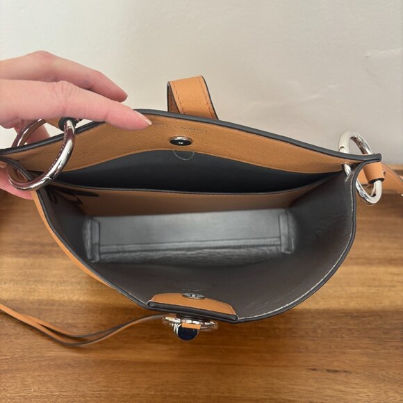 Rebecca Minkoff Megan Feed Tote Caramello Tan Leather Shoulder Bag - Picture 9 of 9